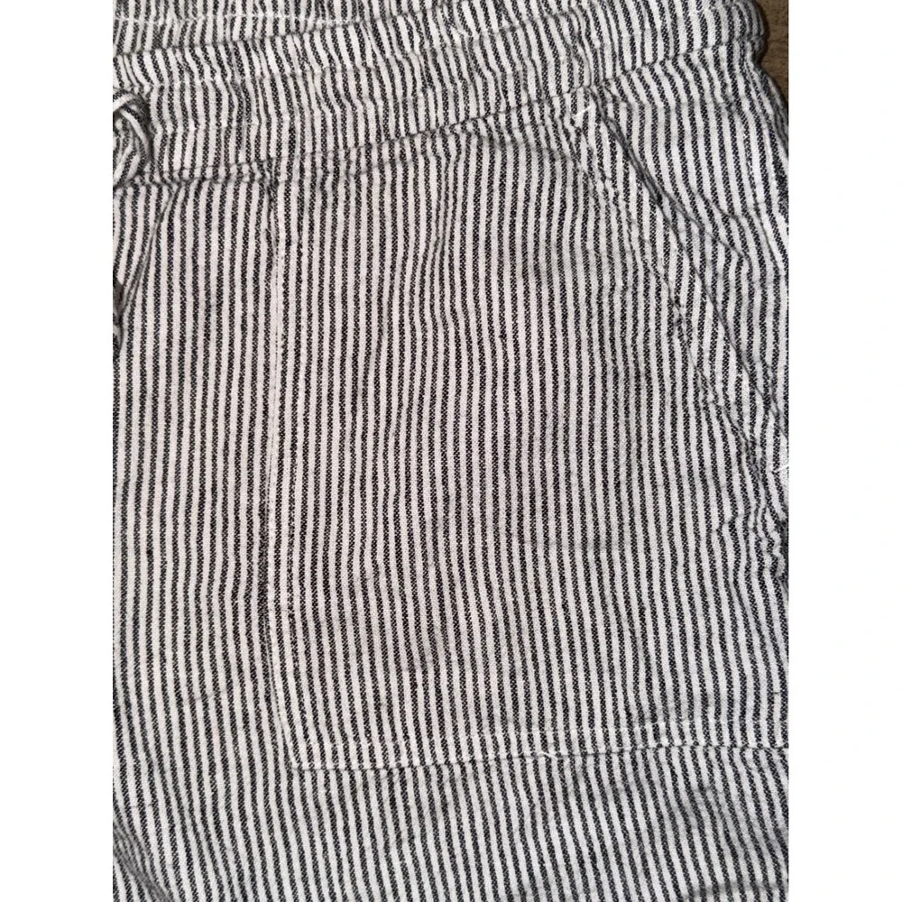 J.Crew XXL Striped Linen Blend Pull On Shorts Navy White Ticking Stripe